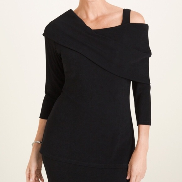 Chicos Travelers Classic Women Sz 00 US 0/2 Red 3/4 Sleeves Three-Way Tunic Top - Picture 11 of 12